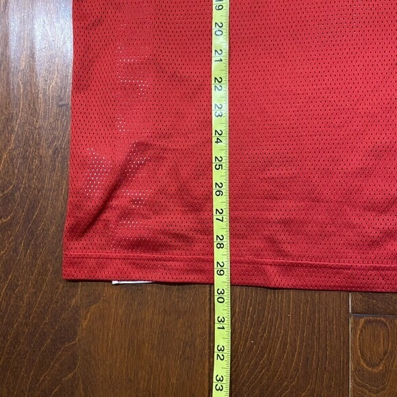 Nike Y2K Vintage Basketball Workout Mesh Sleeveless Shirt Red White Sz XL - Picture 6 of 7
